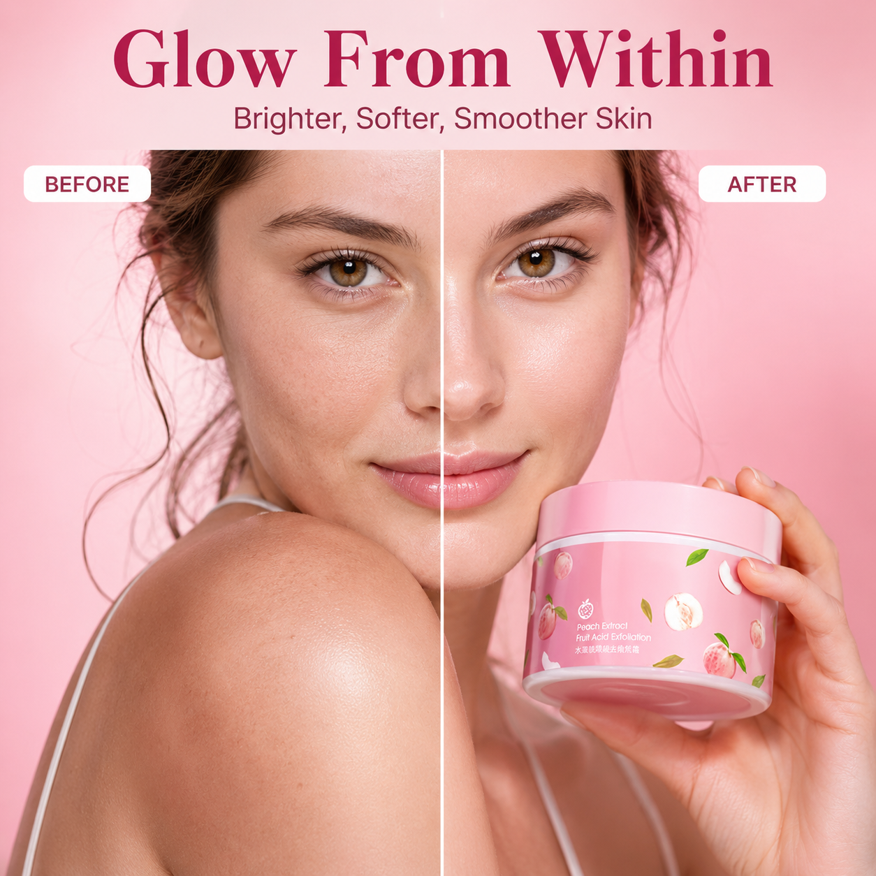 Peach Sugar Body Scrub UAE: Natural Exfoliating Firming Scrub with Fruit Extract for Smooth Bright Skin