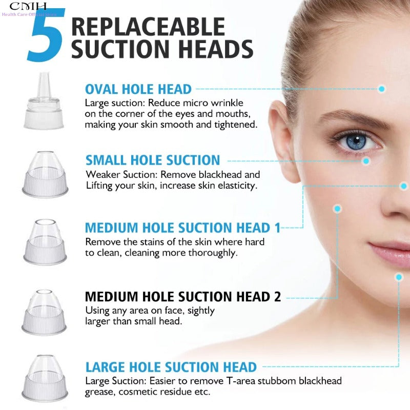 Electric Black Head Suction Instrument Face Cleanerجهاز شفط الرؤوس السوداء الكهربائي لتنظيف الوجه
