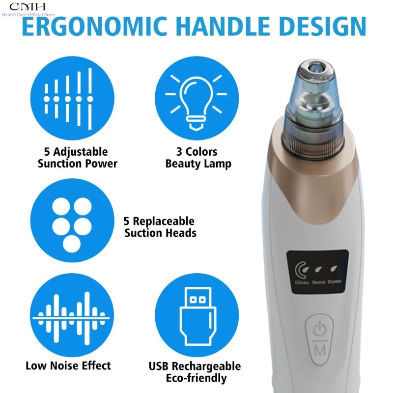 Electric Black Head Suction Instrument Face Cleanerجهاز شفط الرؤوس السوداء الكهربائي لتنظيف الوجه