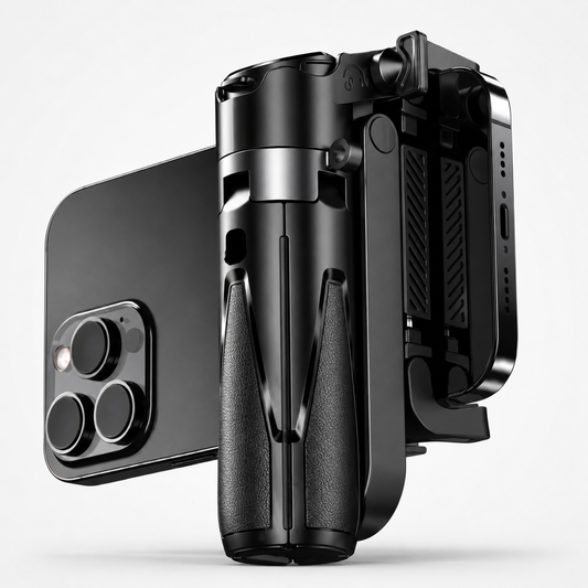Mini Grip Quadripod with Bluetooth Remote UAE — Foldable Phone Tripod Stand for Selfies, Vlogging, TikTok & Live Streaming | iPhone & Samsung Compatible | Dubai Delivery