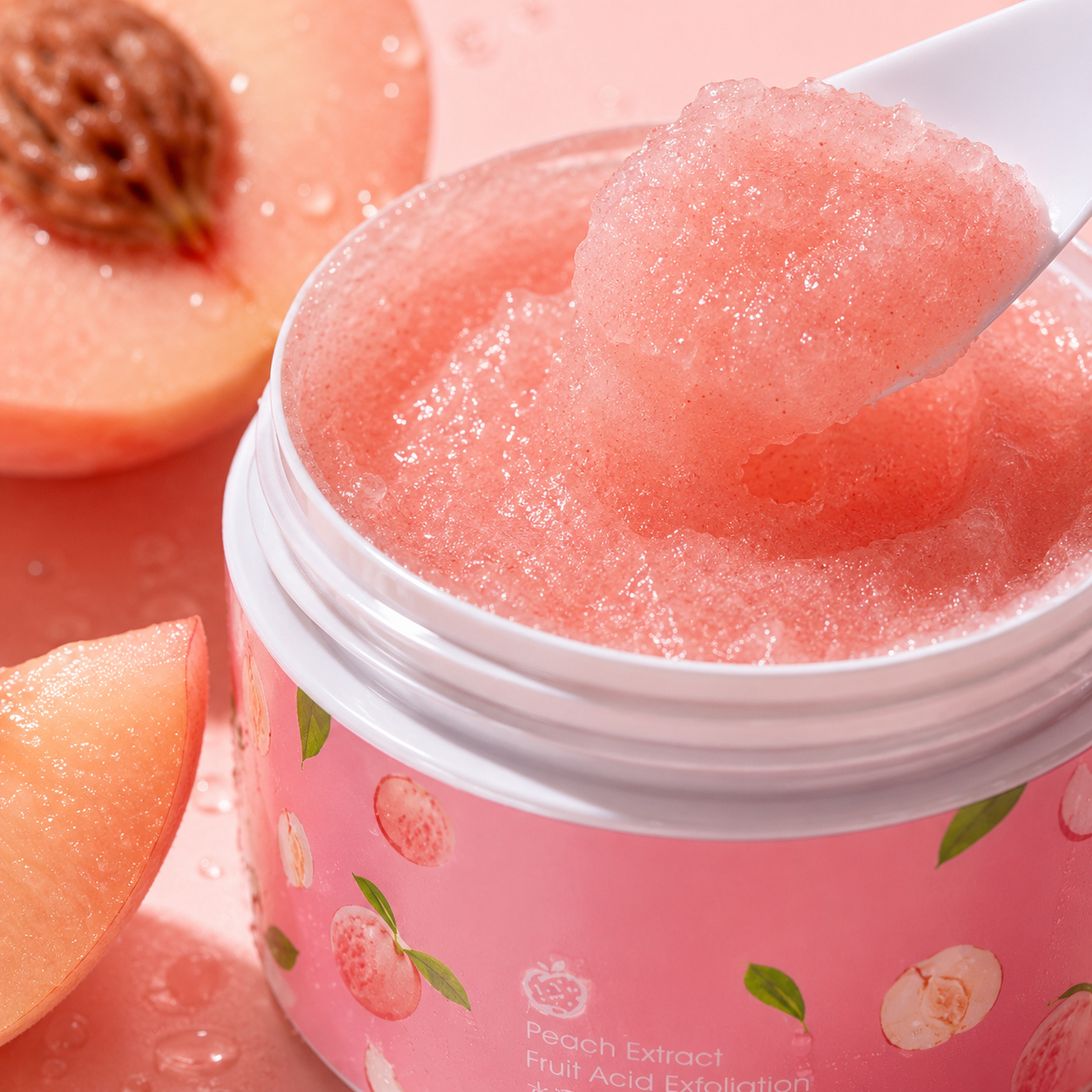 Peach Sugar Body Scrub UAE: Natural Exfoliating Firming Scrub with Fruit Extract for Smooth Bright Skin