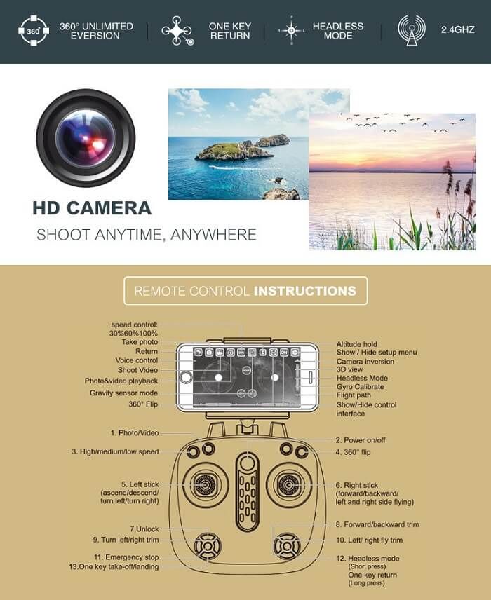 Drone Sky LH-X25 with HD Camera|طائرة درون Sky LH-X25 مع كاميرا عالية الدقة