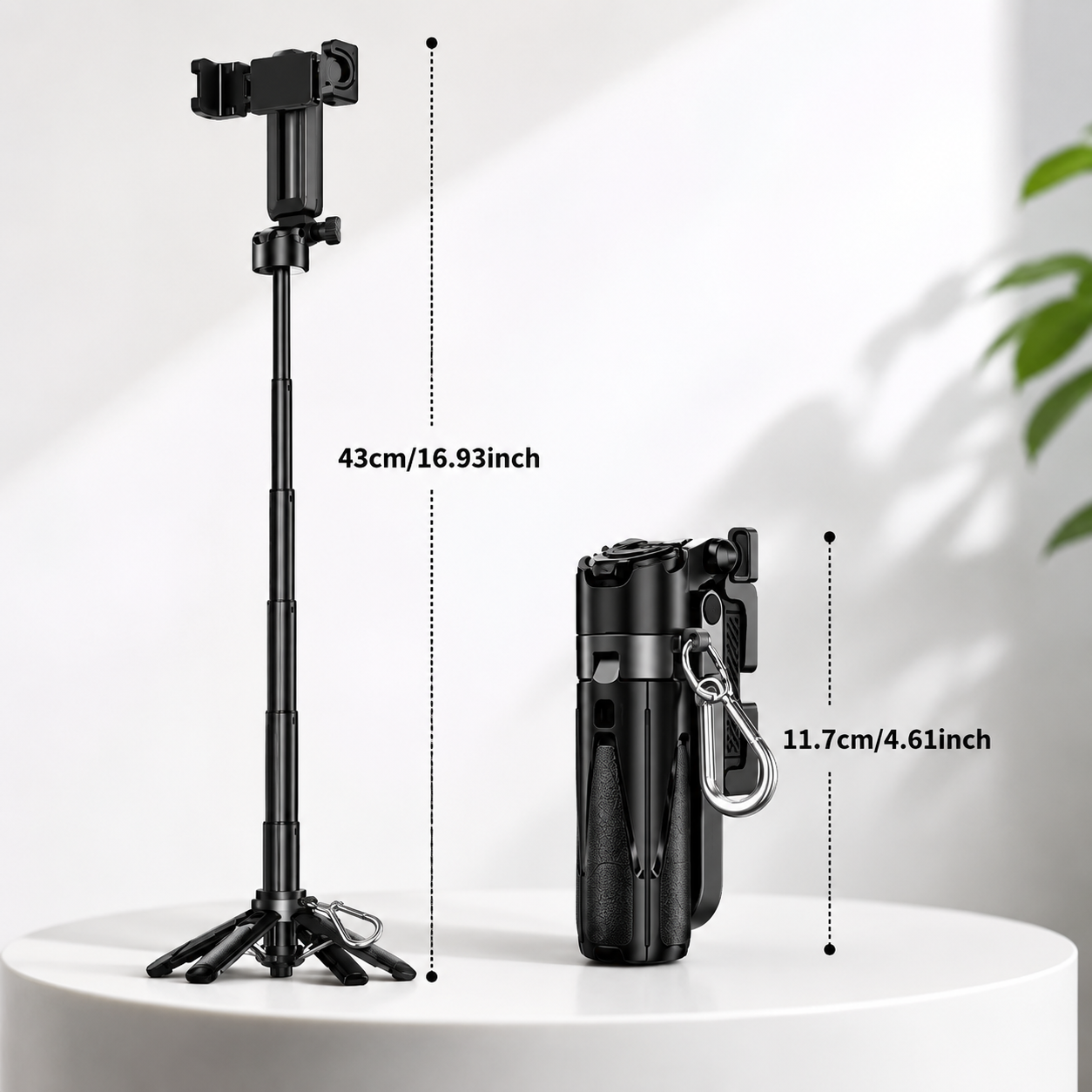 Mini Grip Quadripod with Bluetooth Remote UAE — Foldable Phone Tripod Stand for Selfies, Vlogging, TikTok & Live Streaming | iPhone & Samsung Compatible | Dubai Delivery