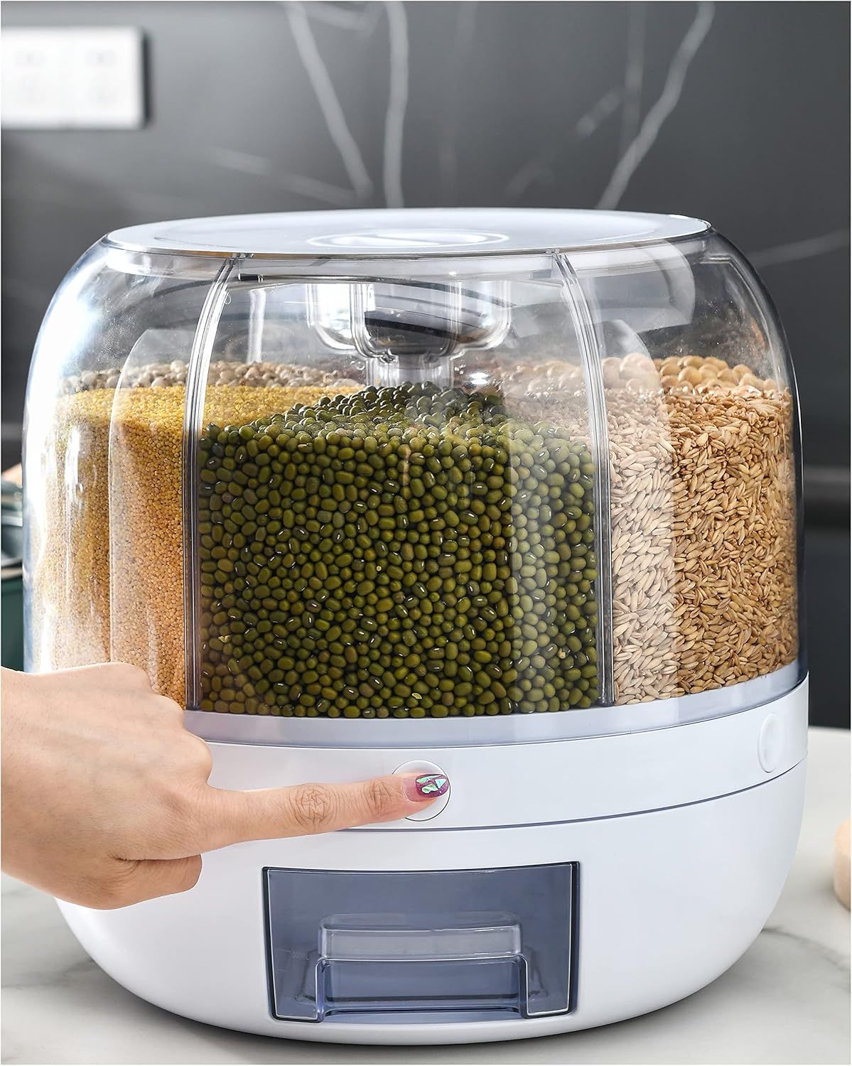 360 Degree Rotating Dry Food Dispenser|موزع طعام جاف دوار 360 درجة