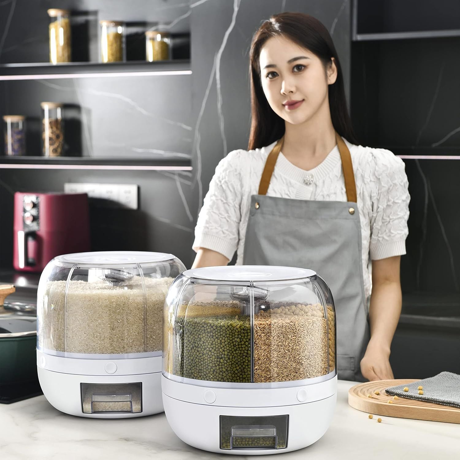360 Degree Rotating Dry Food Dispenser|موزع طعام جاف دوار 360 درجة