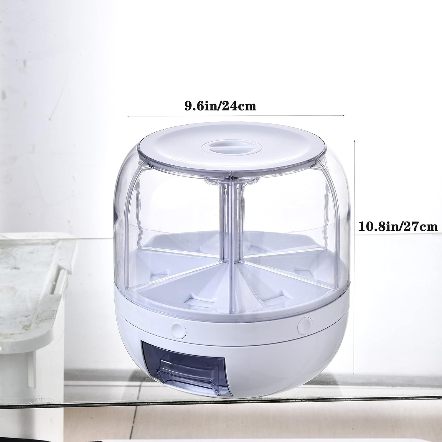 360 Degree Rotating Dry Food Dispenser|موزع طعام جاف دوار 360 درجة