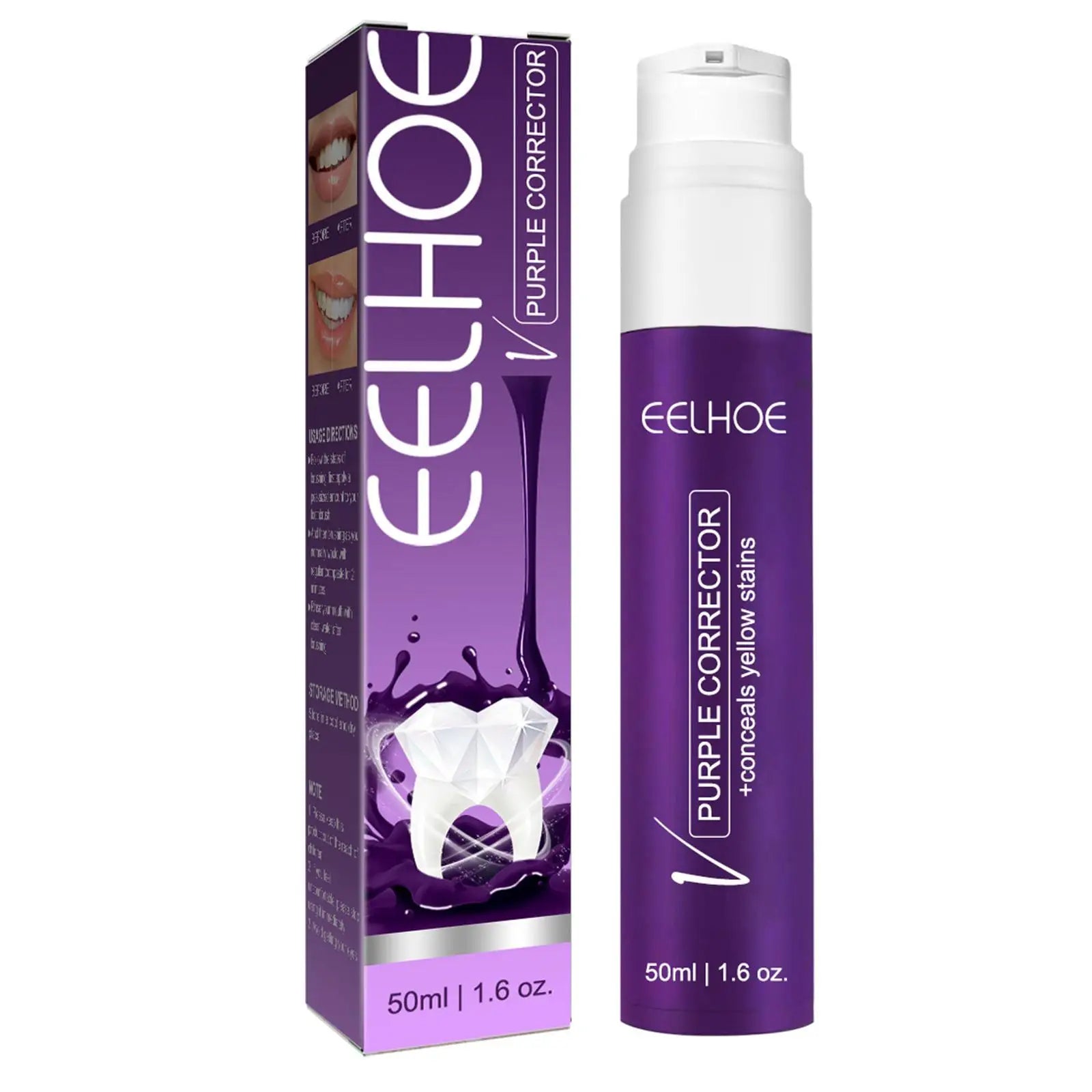 EELHOE PURPLE WHITENING TOOTHPASTE|معجون أسنان EELHOE المبيض باللون البنفسجي